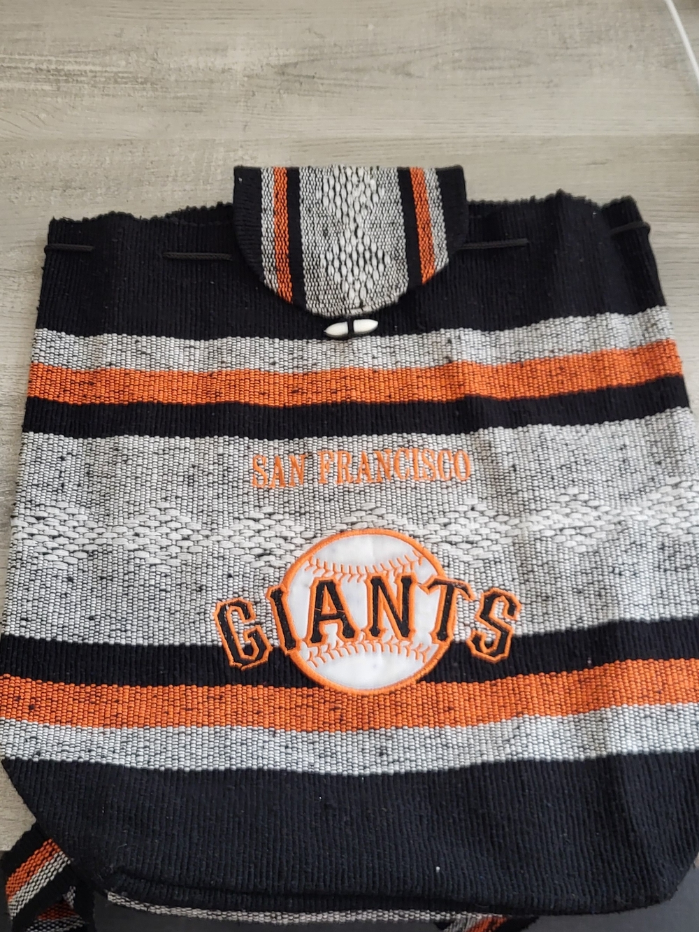 San Francisco Giants Striped Knit Back-Pack Black & Orange
